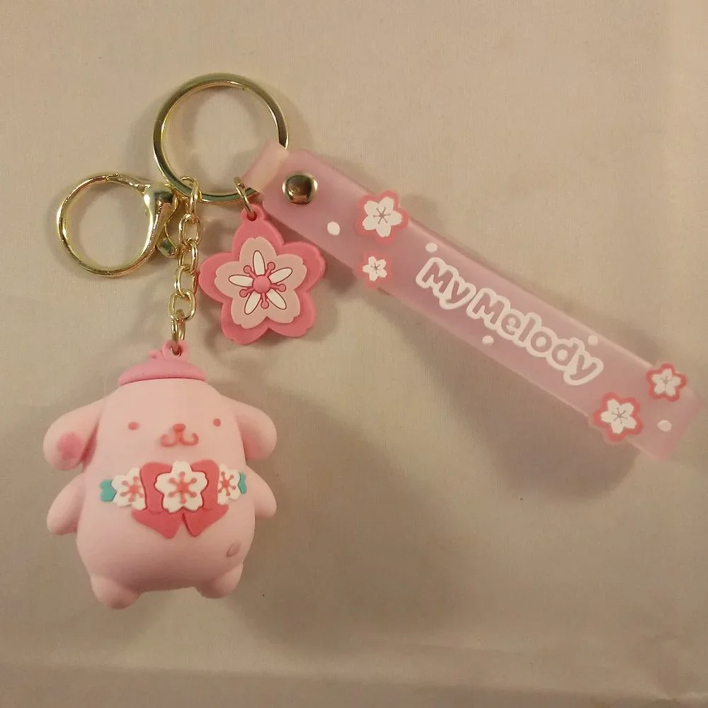 My Melody Pompompurin Key Chain Key Ring Cute Figurine Character Keychain